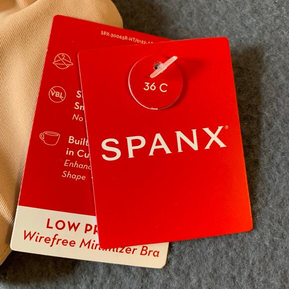 NWT Spanx Low Profile Wirefree Wireless Minimizer Bra Champagne Beige 36C - Picture 6 of 8